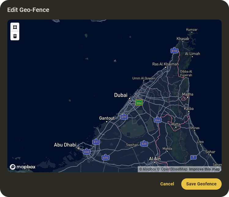 Edit Geofence Dialog